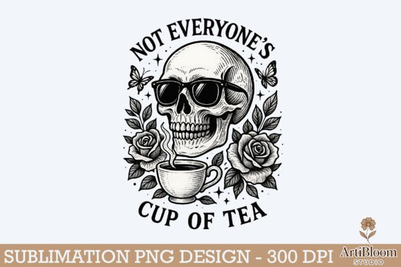 Download Not Everyones Cup of Tea Rose Skull Png - Premium Resources
