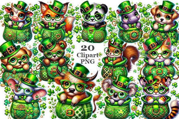 Download St. Patrick's Day Cute Animals PNG. - Cute animal Collection