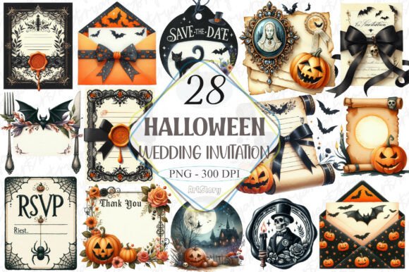Download Halloween Wedding Invitation Clipart - Invitation Collection