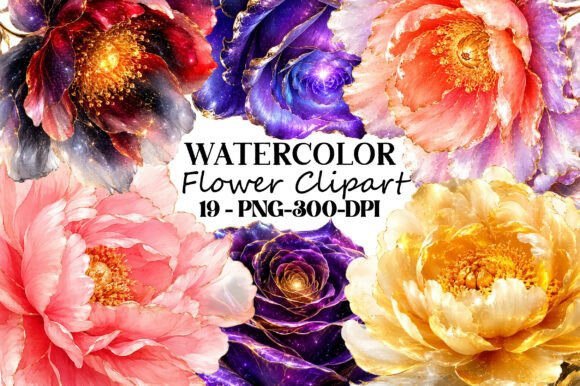 Download Watercolor Flower Clipart PNG Bundle - Watercolor flower clipart Collection