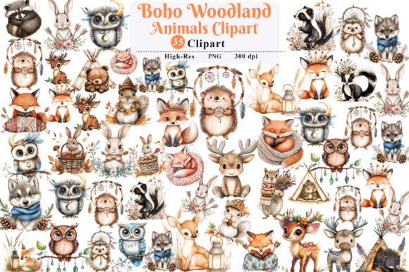 Download Boho Woodland Animals, Cute Animals Png - Cute animal Collection
