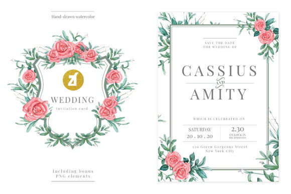 Download Tea Rose Wedding Invitation Graphic - Tea rose Collection