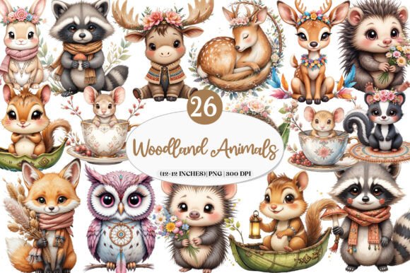 Download Boho Woodland Animals, Cute Animals Png - Cute animal Collection