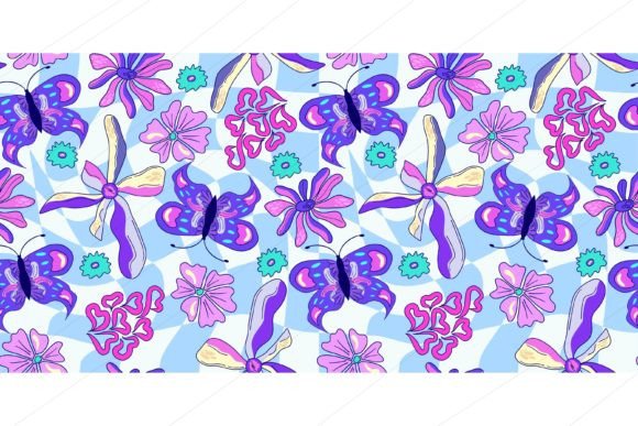Download Seamless Butterfly Psychedelic Pattern - Premium Bundle